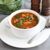 Lentil Soup with Sweet Potatoes & Spinach